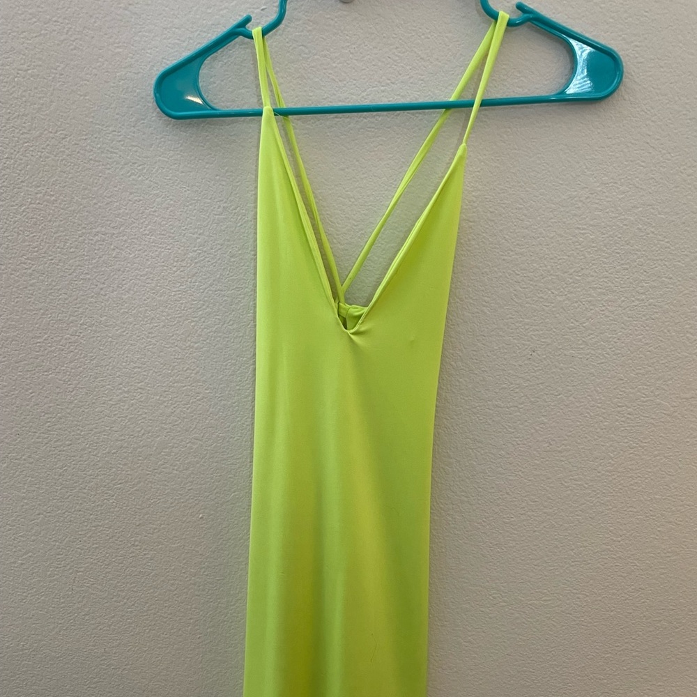 Bright yellow body con dress